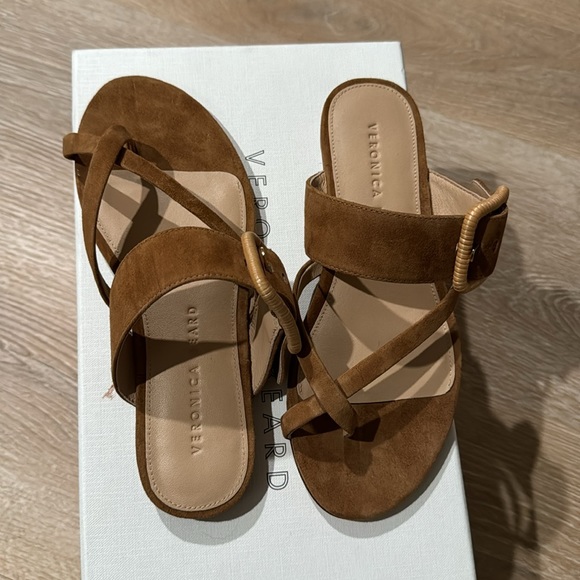 Veronica beard Salva caramel  cross sandals 5 - Picture 5 of 6